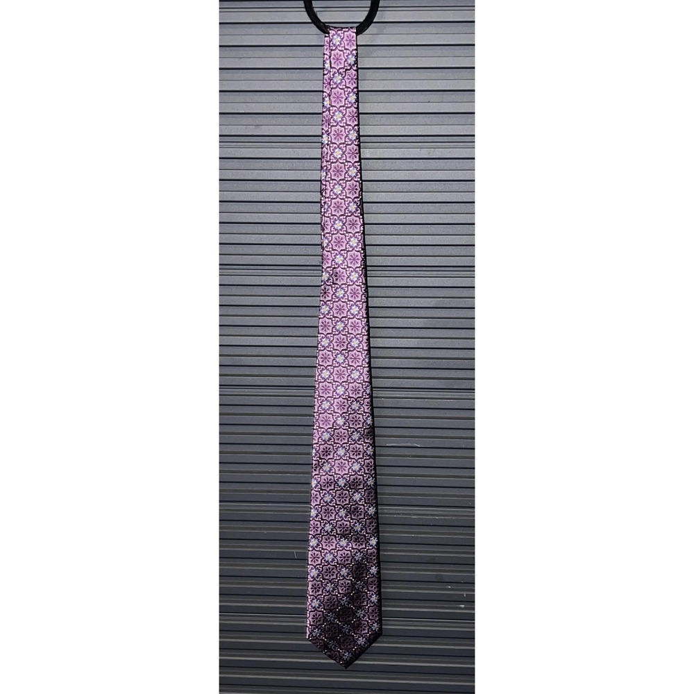 Jos. A. Bank Tie Mens One Size Purple Geometric Woven Signature Collection Print